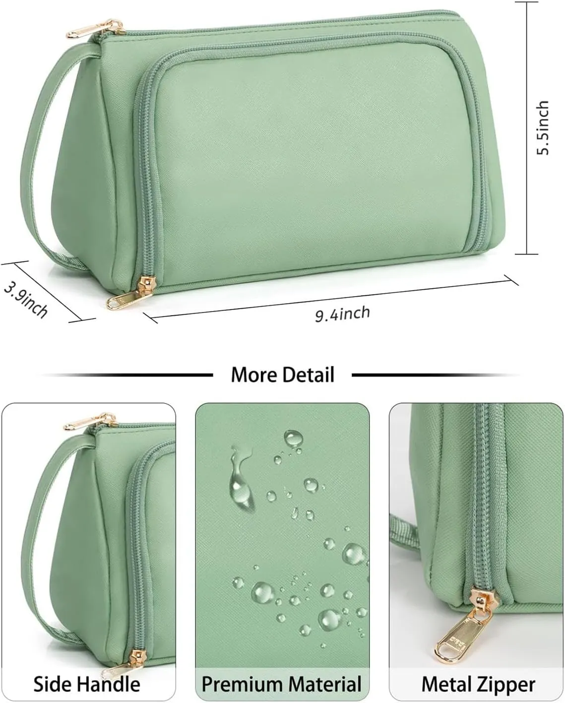 Travel Makeup Bag, Waterproof Toiletry Bag Washbag Large Capacity Cosmetic Bag Simplistic with Handles, Makeup Organizer Pouch, Mothers day gift (Beige)