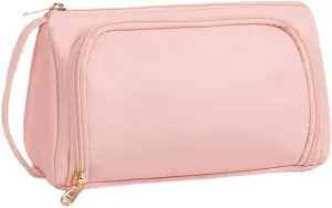 Travel Makeup Bag, Waterproof Toiletry Bag Washbag Large Capacity Cosmetic Bag Simplistic with Handles, Makeup Organizer Pouch, Mothers day gift (Pink)