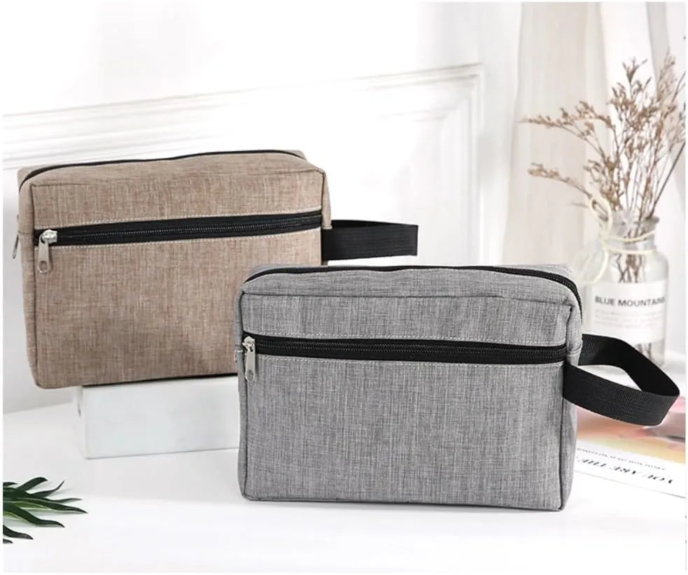 Travel Makeup Bag, Waterproof Toiletry Bag Washbag Large Capacity Cosmetic Bag Simplistic with Handles, Makeup Organizer Pouch, Swimming Bag Gym Bag Mothers day gift (Black)