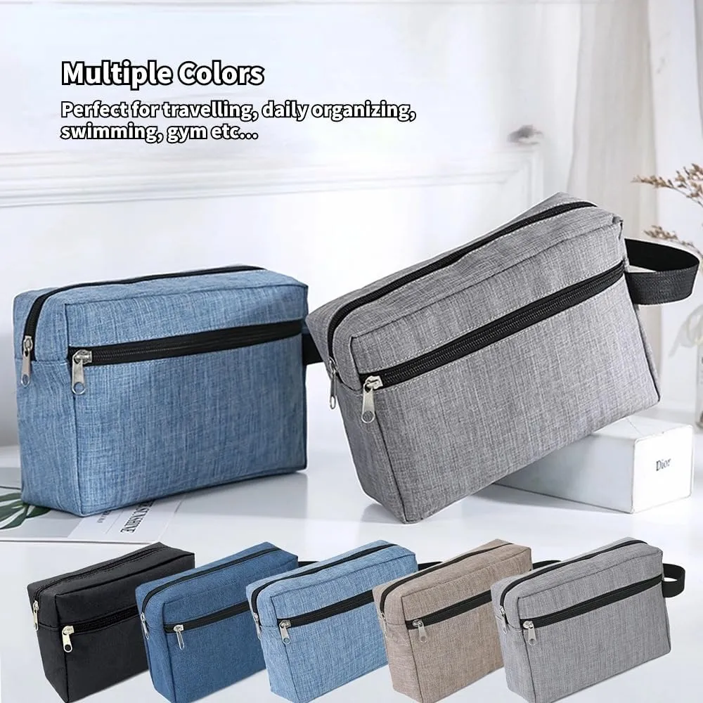 Travel Makeup Bag, Waterproof Toiletry Bag Washbag Large Capacity Cosmetic Bag Simplistic with Handles, Makeup Organizer Pouch, Swimming Bag Gym Bag Mothers day gift (Black)