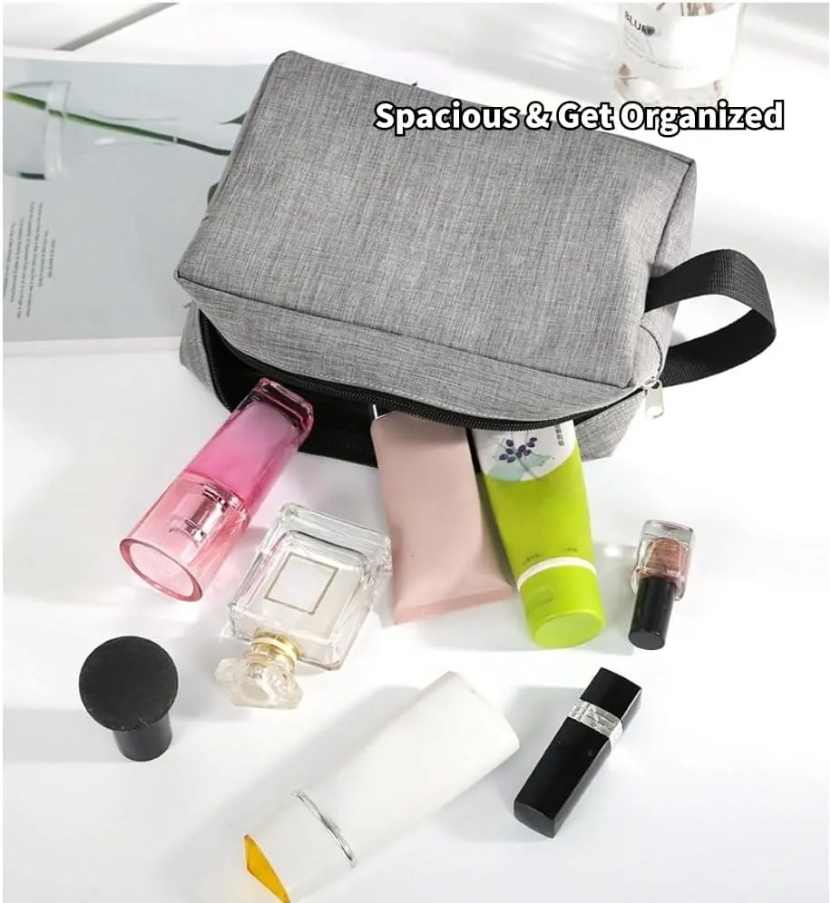 Travel Makeup Bag, Waterproof Toiletry Bag Washbag Large Capacity Cosmetic Bag Simplistic with Handles, Makeup Organizer Pouch, Swimming Bag Gym Bag Mothers day gift (Black)