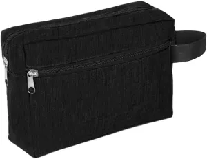 Travel Makeup Bag, Waterproof Toiletry Bag Washbag Large Capacity Cosmetic Bag Simplistic with Handles, Makeup Organizer Pouch, Swimming Bag Gym Bag Mothers day gift (Black)