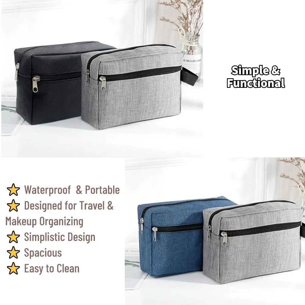 Travel Makeup Bag, Waterproof Toiletry Bag Washbag Large Capacity Cosmetic Bag Simplistic with Handles, Makeup Organizer Pouch, Swimming Bag Gym Bag Mothers day gift (Black)
