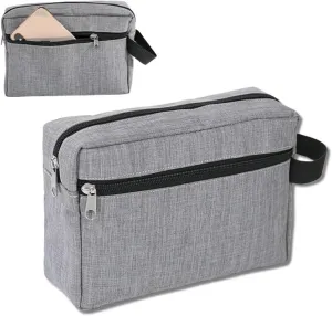 Travel Makeup Bag, Waterproof Toiletry Bag Washbag Large Capacity Cosmetic Bag Simplistic with Handles, Makeup Organizer Pouch, Swimming Bag Gym Bag Mothers day gift (Grey)