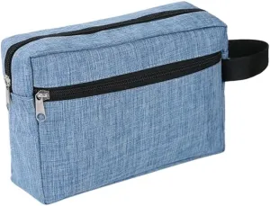 Travel Makeup Bag, Waterproof Toiletry Bag Washbag Large Capacity Cosmetic Bag Simplistic with Handles, Makeup Organizer Pouch, Swimming Bag Gym Bag Mothers day gift (LightBlue)