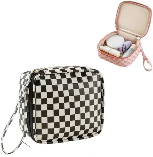 Travel Makeup Bag, Waterproof Toiletry Bag Washbag Large Capacity Swimming Bag Cosmetic Bag Simplistic with Handles, Makeup Organizer Pouch (Black)