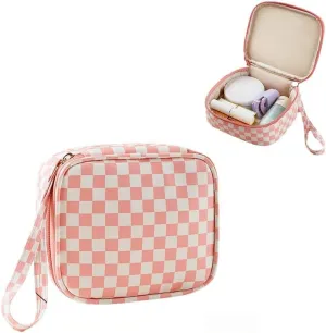 Travel Makeup Bag, Waterproof Toiletry Bag Washbag Large Capacity Swimming Bag Cosmetic Bag Simplistic with Handles, Makeup Organizer Pouch (Pink)