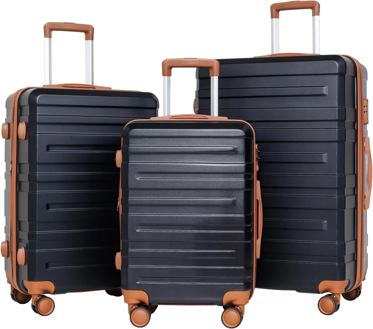 Travel with Ease using 3-Piece Luggage Set, Expandable Suitcases with TSA Lock and 360 Spinner Wheels, Blue and Black