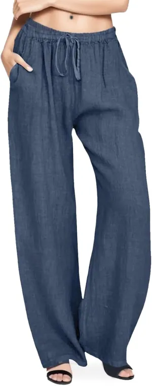 Trousers Pants For Women Elastic Waist Linen Pants Summer Boho Linen Pants Lounge Drawstring Solid 2024 Sweatpants