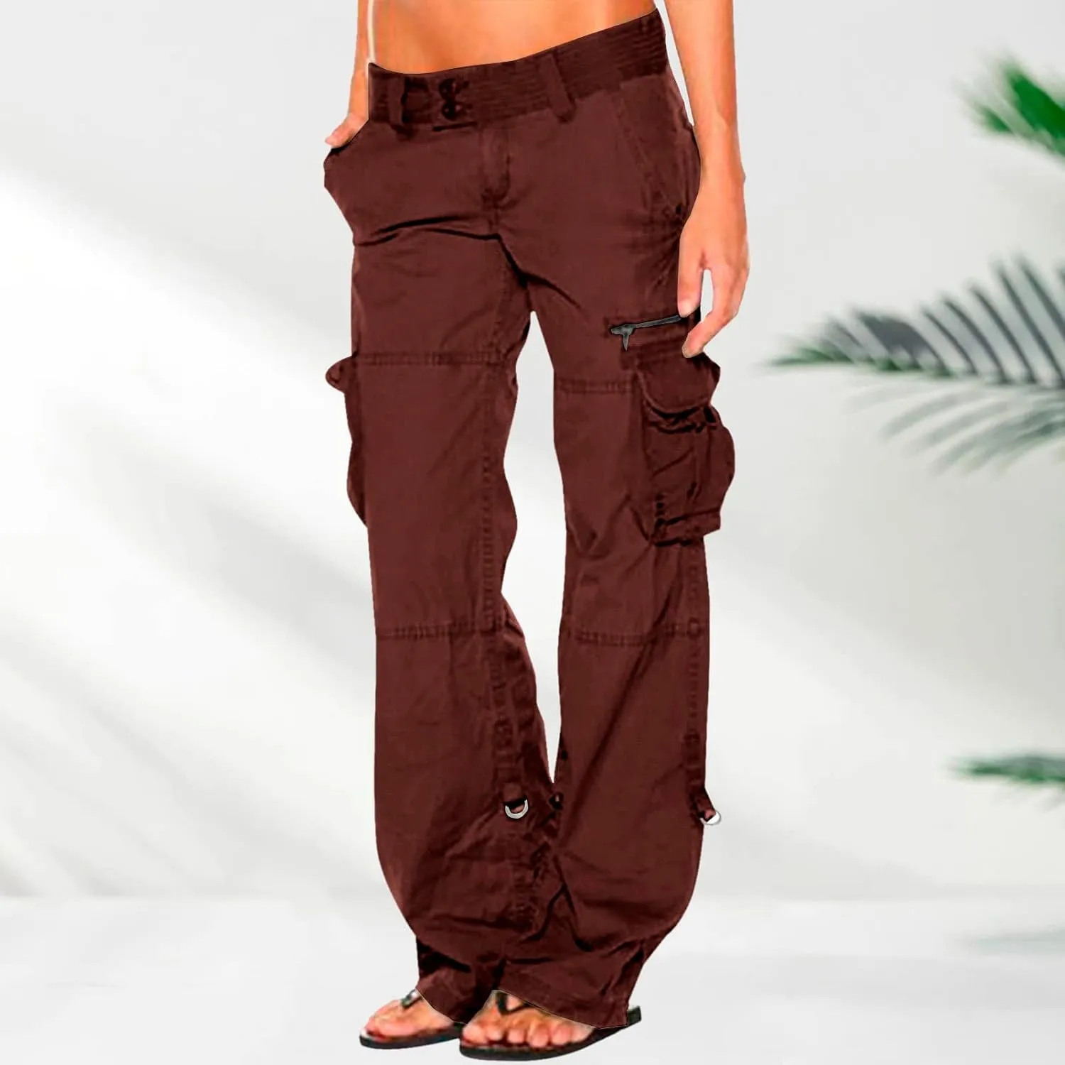 Twill Palazzo Pants for Women Casual Stretch High Waisted Chino Slim Fit Wide Leg Dress with Pockets