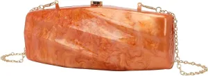 Women Acrylic Evening Clutch Purse Unique Stripe Pressed Marble Handbag for Wedding Party Prom