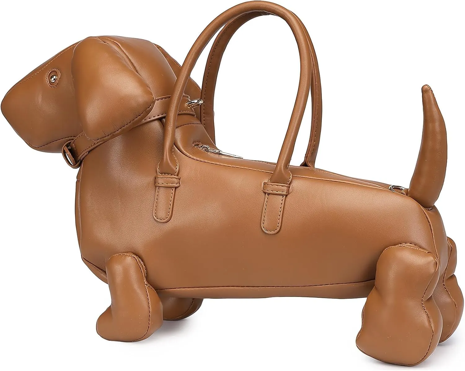 Women Dog Shaped Crossbody Shoulder Bag Handbag PU Leather Unique Novelty Dog Shaped Purse