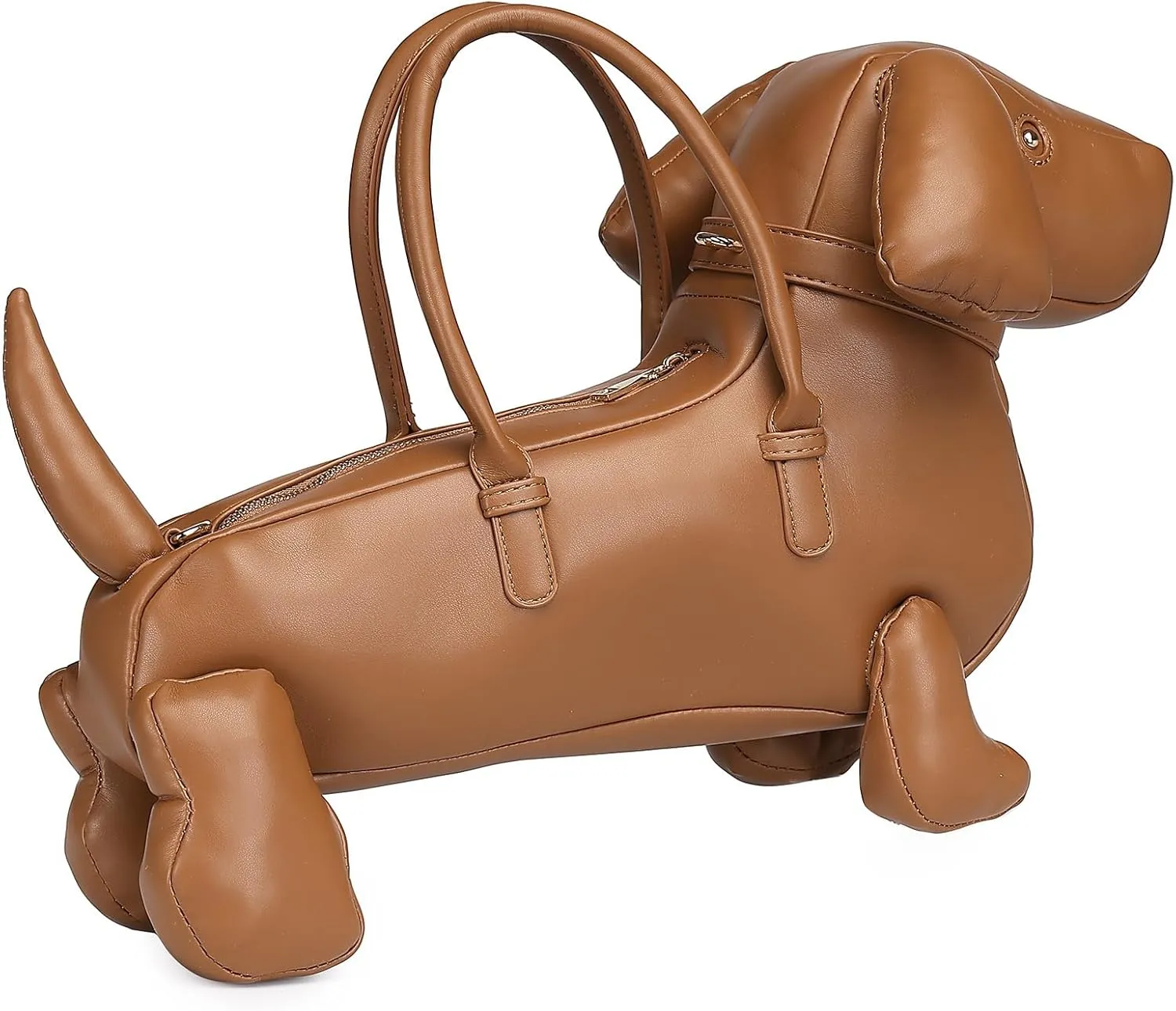Women Dog Shaped Crossbody Shoulder Bag Handbag PU Leather Unique Novelty Dog Shaped Purse