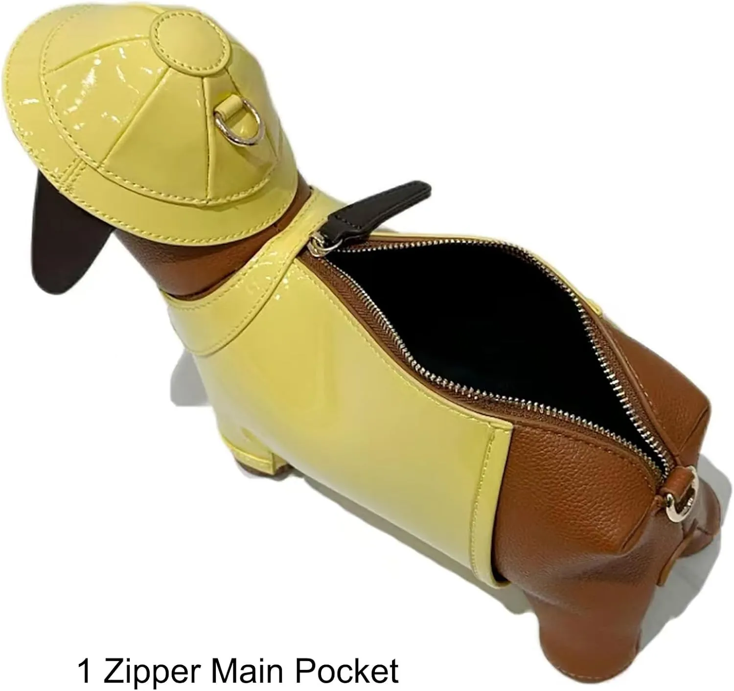Women Dog Shaped Crossbody Shoulder Bag Handbag PU Leather Unique Novelty Dog Shaped Purse