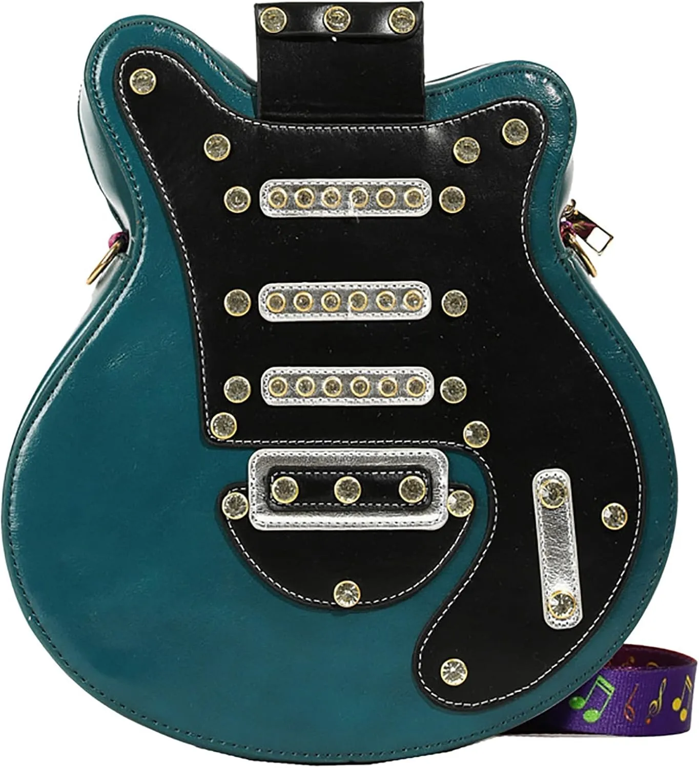 Women Guitar Shaped Backpack Unique Crossbody Shoulder Bag PU Leather Novelty Guitar Purse