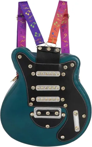 Women Guitar Shaped Backpack Unique Crossbody Shoulder Bag PU Leather Novelty Guitar Purse