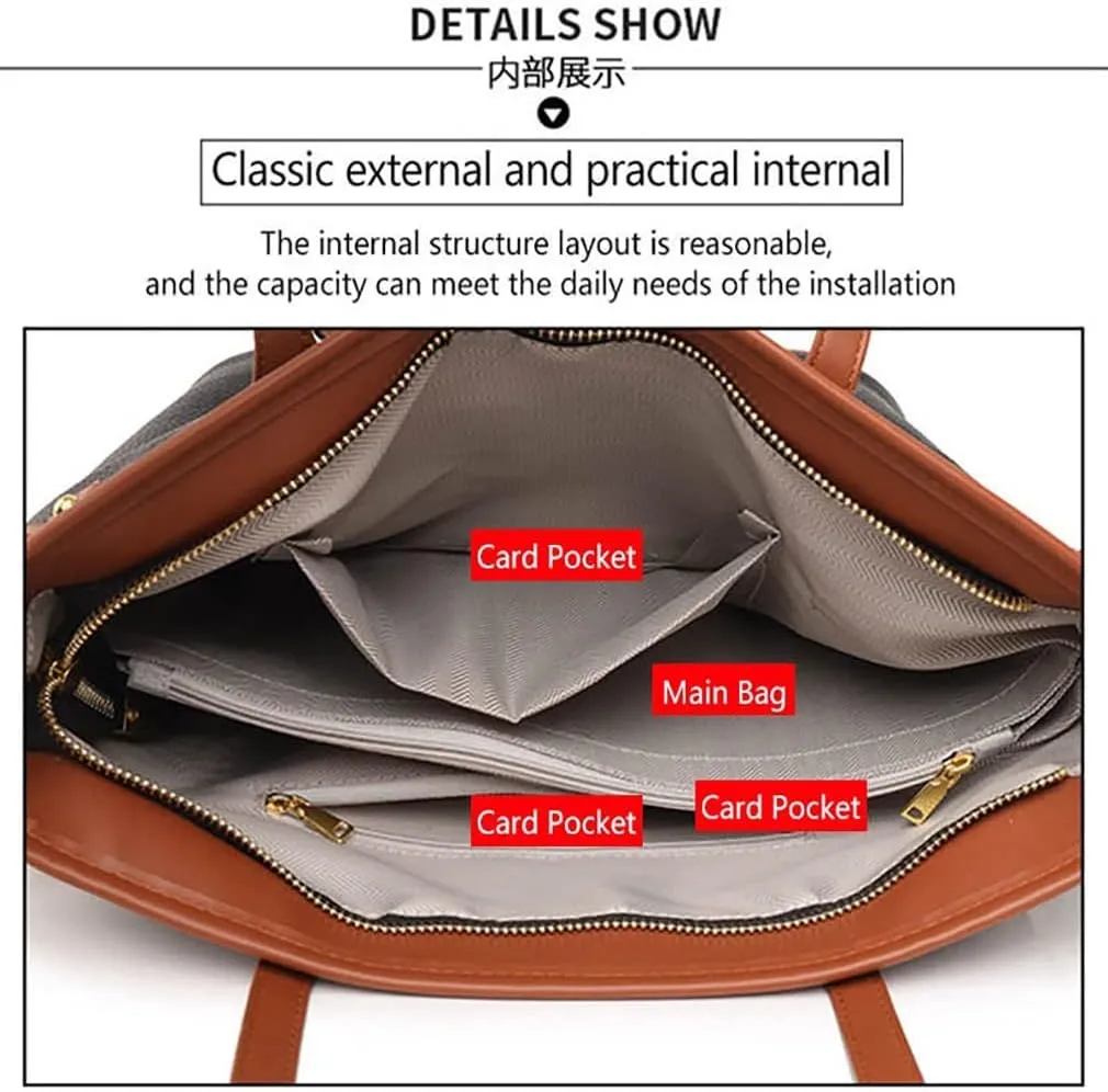Women Handbags Shoulder Bags, Satchel Tote Bag, Woman Retro Leather Shoulder Bags Designer Handbag Trendy High-end Tote Bag Simple All-Match Lady Wrist Bags (Color : Khaki Handbag)