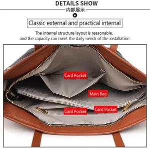 Women Handbags Shoulder Bags, Satchel Tote Bag, Woman Retro Leather Shoulder Bags Designer Handbag Trendy High-end Tote Bag Simple All-Match Lady Wrist Bags (Color : Khaki Handbag)