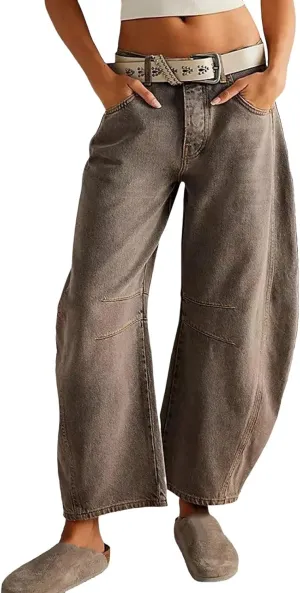 Women Linen Blend Summer Split Flowy Pants High Waist Wide Leg Slim Fit Trousers Work Business