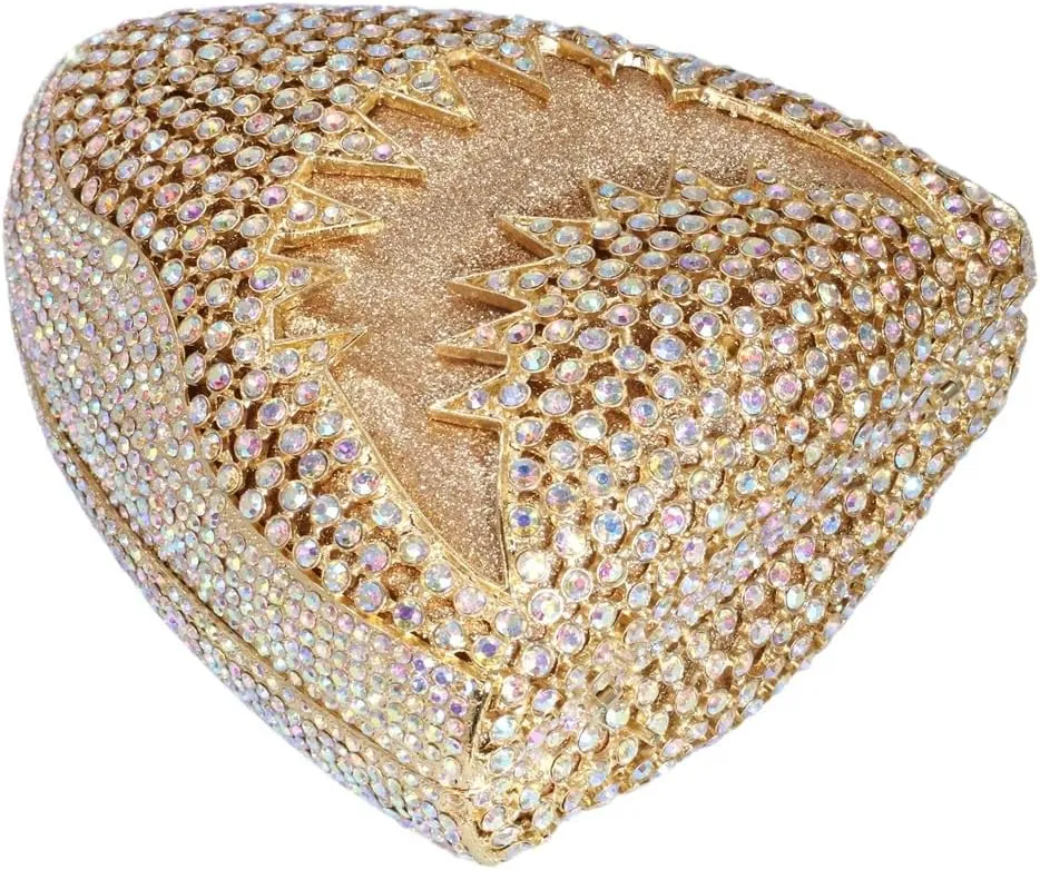 Women Rhinestone Evening Handbag Sparkling Unique Shark Head Design Clutch Trendy Glitter Shoulder Diamond Purse