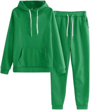 Womens 2 Piece Outfits Long Sleeve Crewneck Color Block Travel Jogger Sweatsuit Sets Sweatsuits