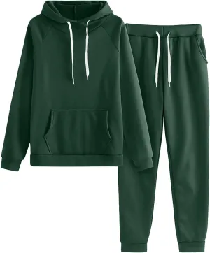 Women's 2 Piece Outfits Lounge Set Long Sleeve V Neck Athletic Sweat Pullover Sweatshirt Joggers