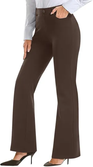 Womens Bootcut Dress Pants Business Casual Work Pants with Pockets High Waist Stretchy Trousers Office Slacks