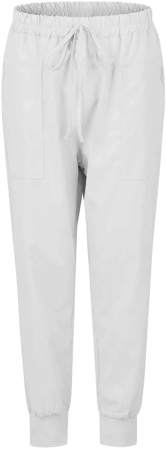 Women's Harem Pants High Waist Boho Trousers with Pockets Summer Casual Cropped Tapered Lightweight Beach Outfits