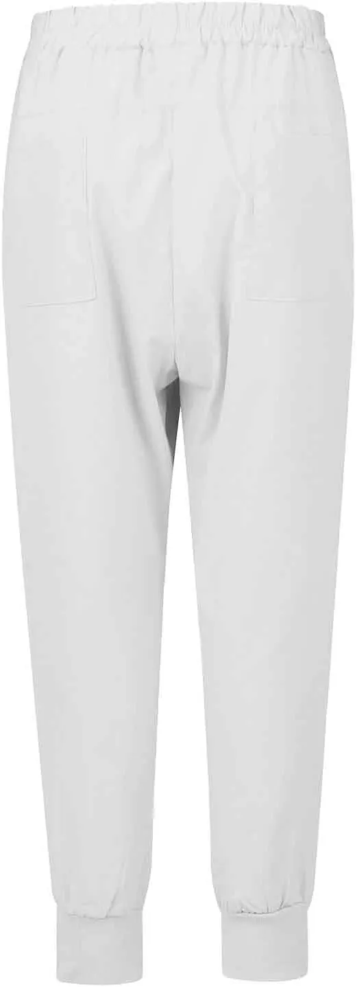 Women's Harem Pants High Waist Boho Trousers with Pockets Summer Casual Cropped Tapered Lightweight Beach Outfits