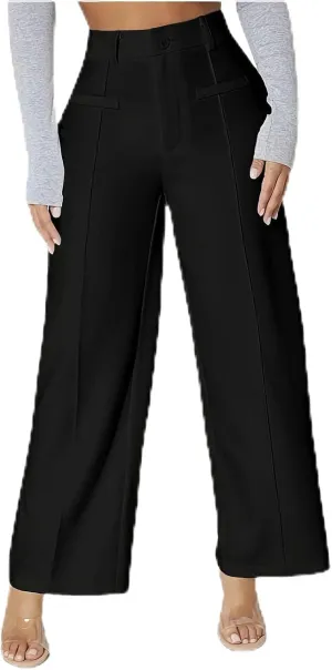 Women's High Waist Pants Trendy Drape Straight Dress Pants Fall Casual Wild Long Trousers Comfy High-end Pants