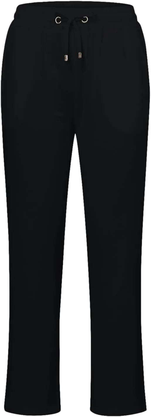 Womens Linen Blend Summer Cropped Pant Trousers Elastic Waisted Ankle Length Slim Fit Trousers Vacation