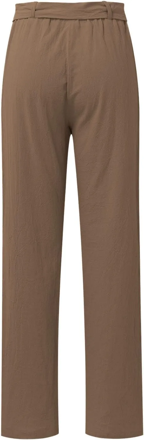 Women's Linen Blend Summer Letter Patched Pants Low Waist Straight Plus Size Trouser Travel
