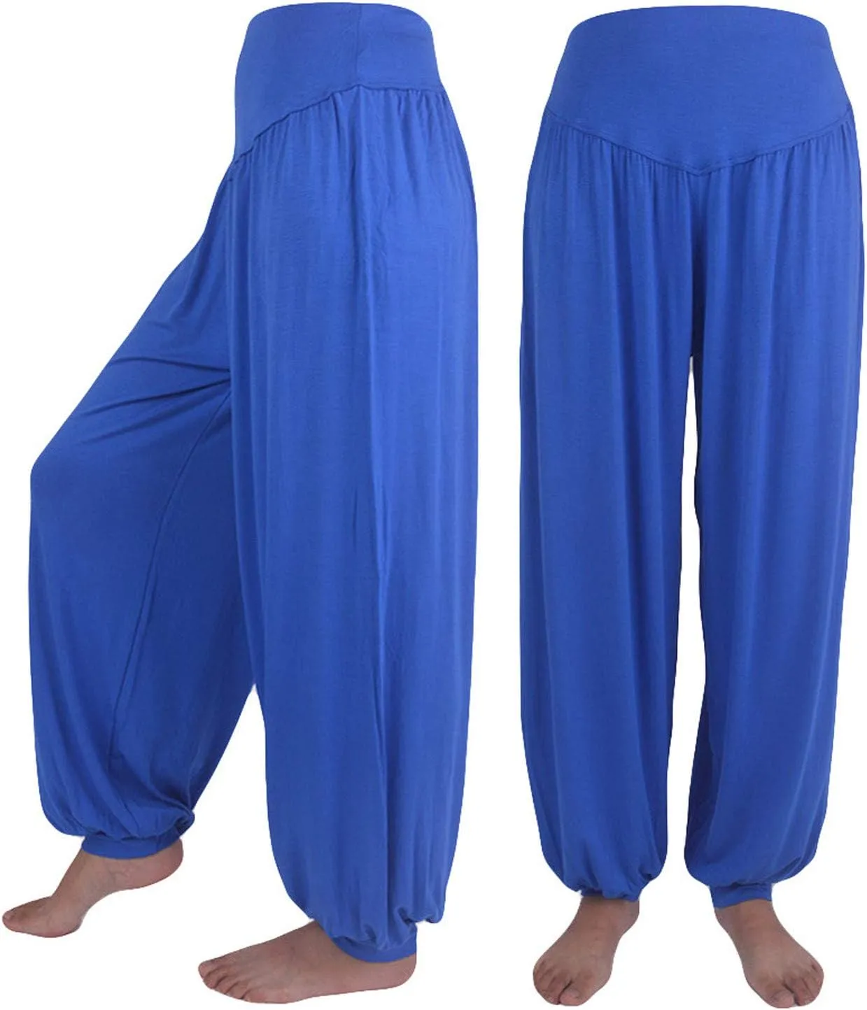 Women's Linen Blend Summer Loose Pant Trousers Elastic Waist Straight Plus Size Trouser Office