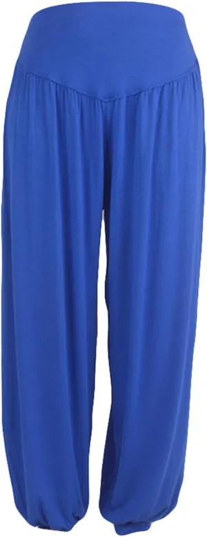Women's Linen Blend Summer Loose Pant Trousers Elastic Waist Straight Plus Size Trouser Office