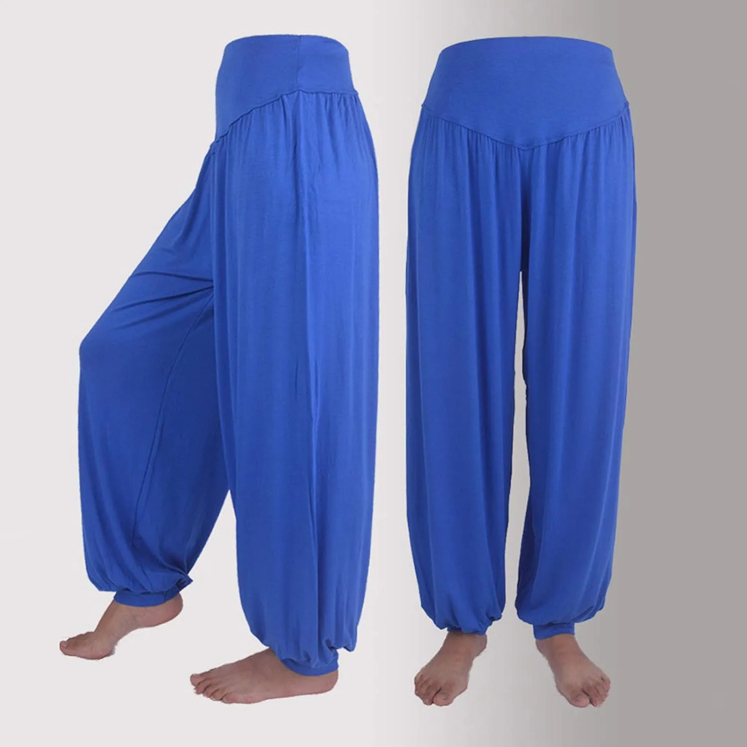Women's Linen Blend Summer Loose Pant Trousers Elastic Waist Straight Plus Size Trouser Office