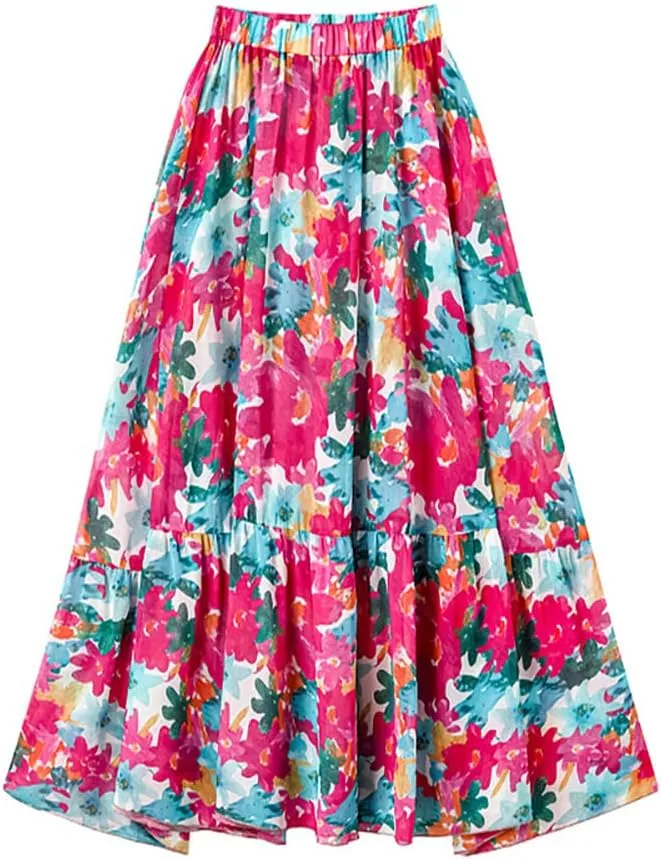 Women's One Piece Swimsuit with Cover up Wrap Skirt Floral Sarong Tummy Control Beach Bikini Set Bathing Suit