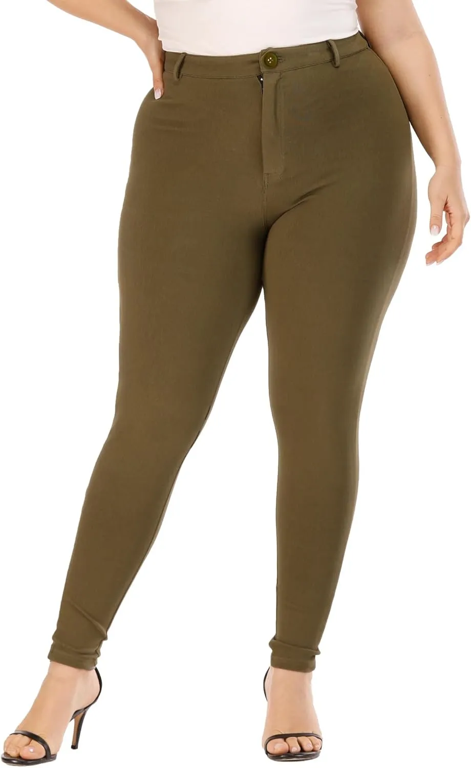 Womens Plus Size Pants Skinny Stretchy High Waisted Casual Ease into Comfort Dress Pants