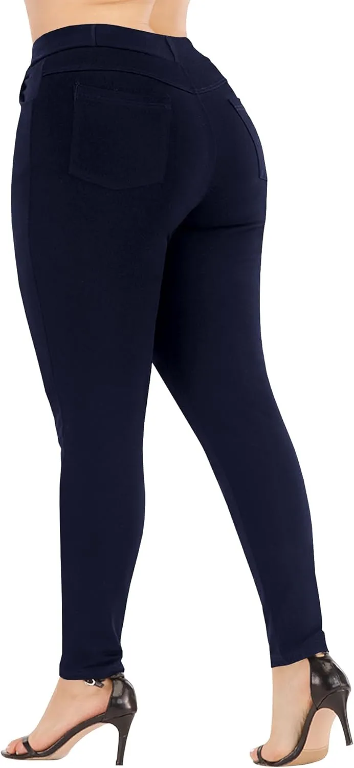 Womens Plus Size Pants Skinny Stretchy High Waisted Casual Ease into Comfort Dress Pants