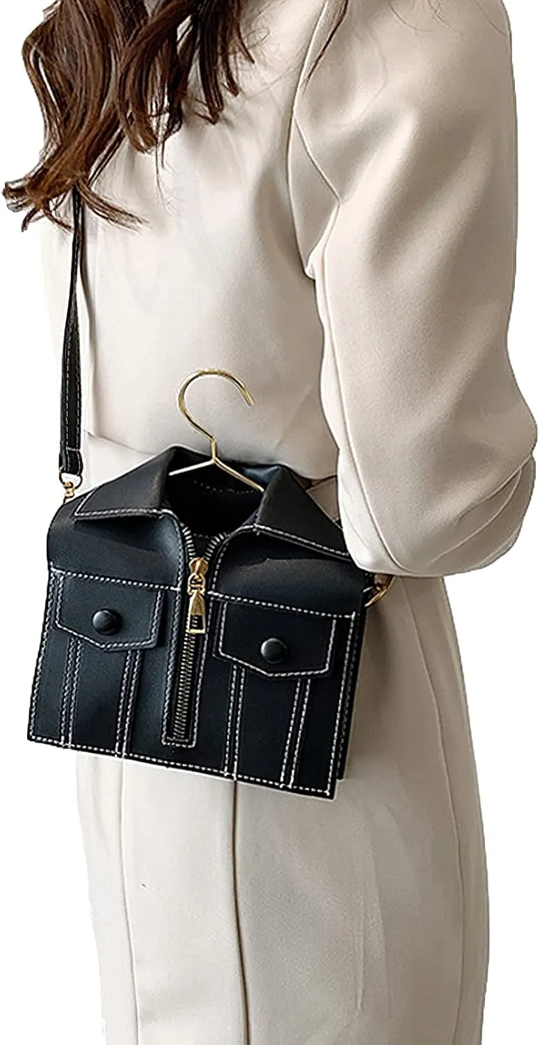 Women's Shirt-Shaped Purse Novelty Shoulder Bag Unique Clutch Handbag Funny Leather Crossbody Tote Satchel