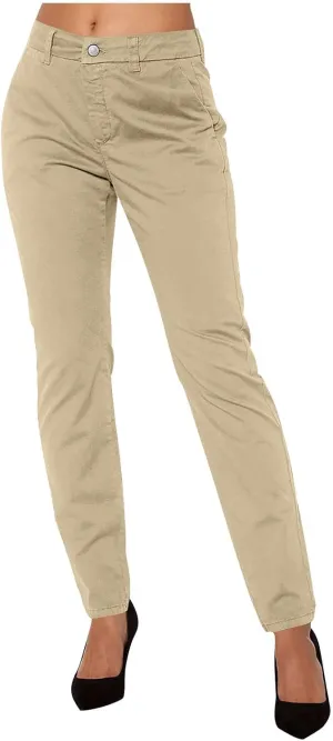 Women's Slim Fit Cargo Pant Work Pants Summer High Waisted Solid Button-On Business Casual Tight Trousers with Pockets