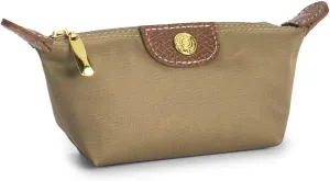 Womens Unique Change Purse Vintage Nylon Zip Coin Wallet Mini Bag (Apricot)