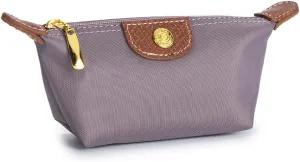 Womens Unique Change Purse Vintage Nylon Zip Coin Wallet Mini Bag (Lavender Purple)
