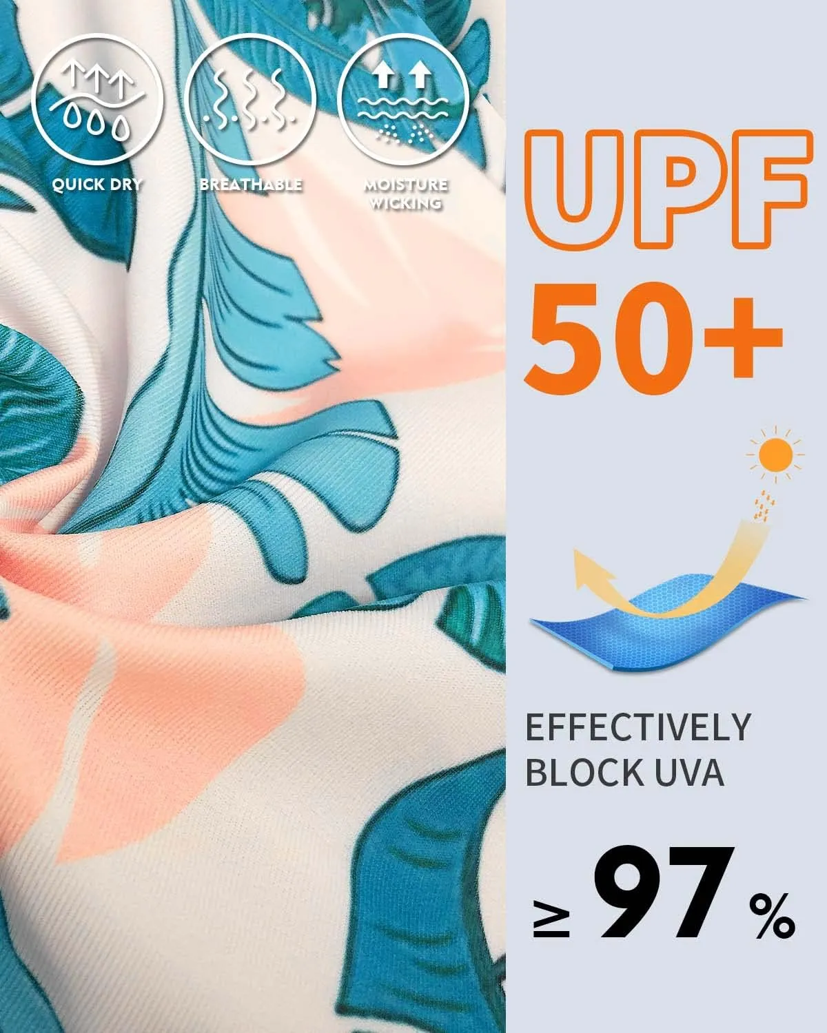 WOWENY Women Rash Guard Long Sleeve Swim Shirts UPF 50 Sun Protection Swimsuit Top Bathing Suit No Bottom