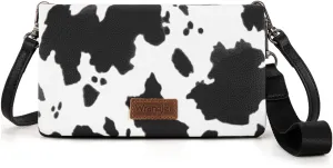 Wrangler Cow Print Womens Wristlet Wallet RFID Blocking Bifold Clutch Credit Card Holder Purse