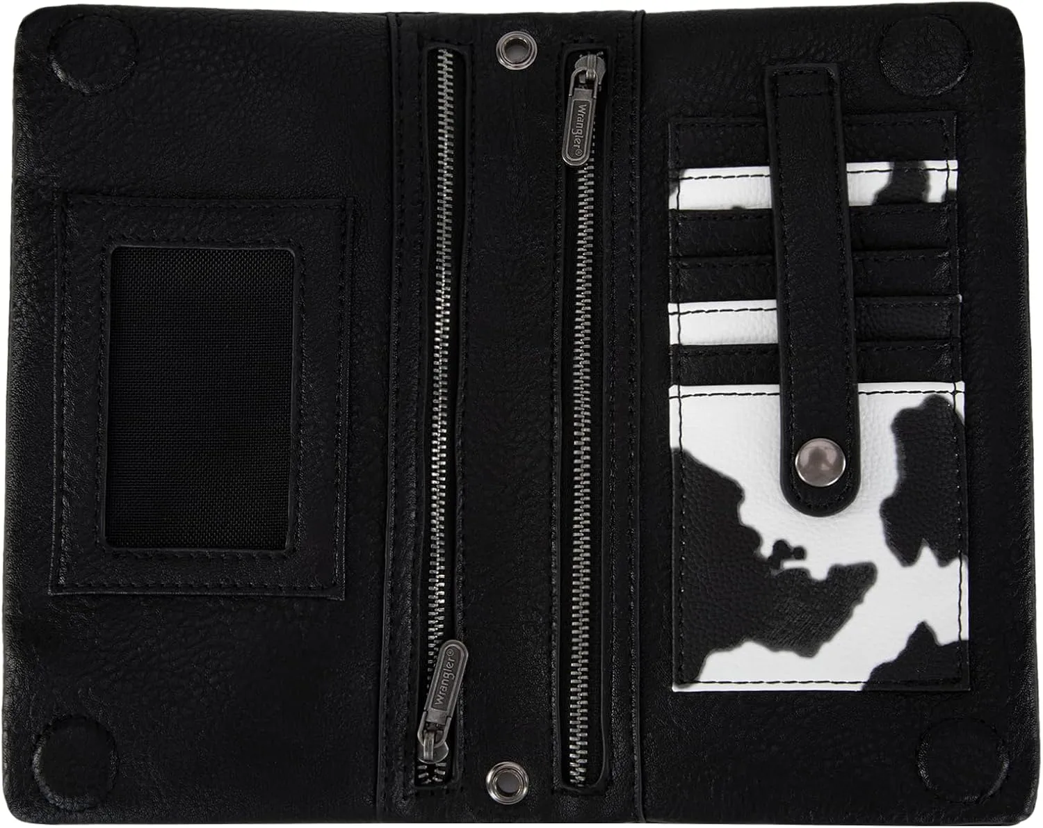 Wrangler Cow Print Womens Wristlet Wallet RFID Blocking Bifold Clutch Credit Card Holder Purse