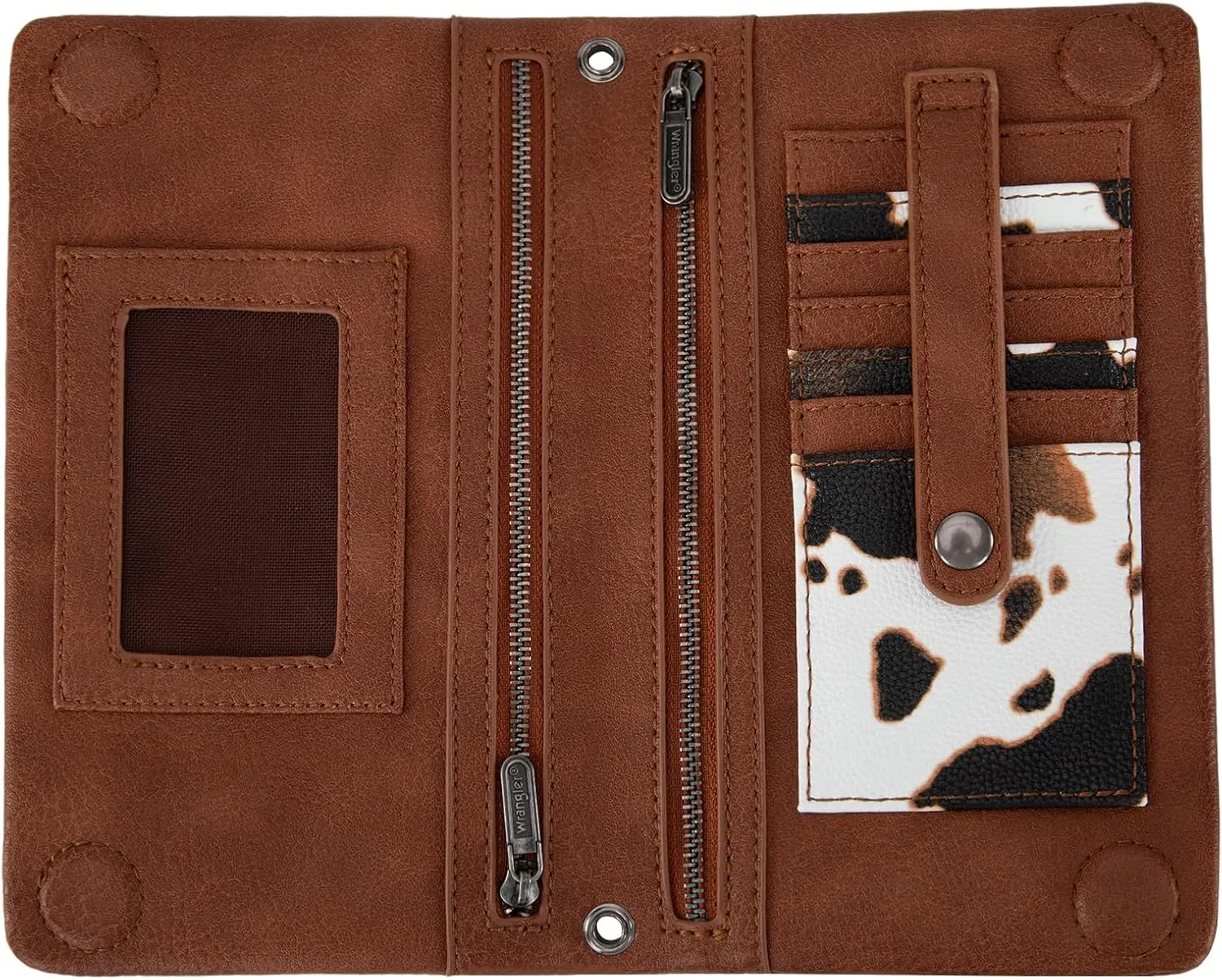 Wrangler Womens Wristlet Wallet RFID Blocking Bifold Clutch Credit Card Holder Purse with Crossbody Strap