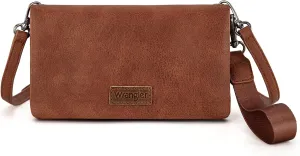 Wrangler Womens Wristlet Wallet RFID Blocking Bifold Clutch Credit Card Holder Purse with Crossbody Strap