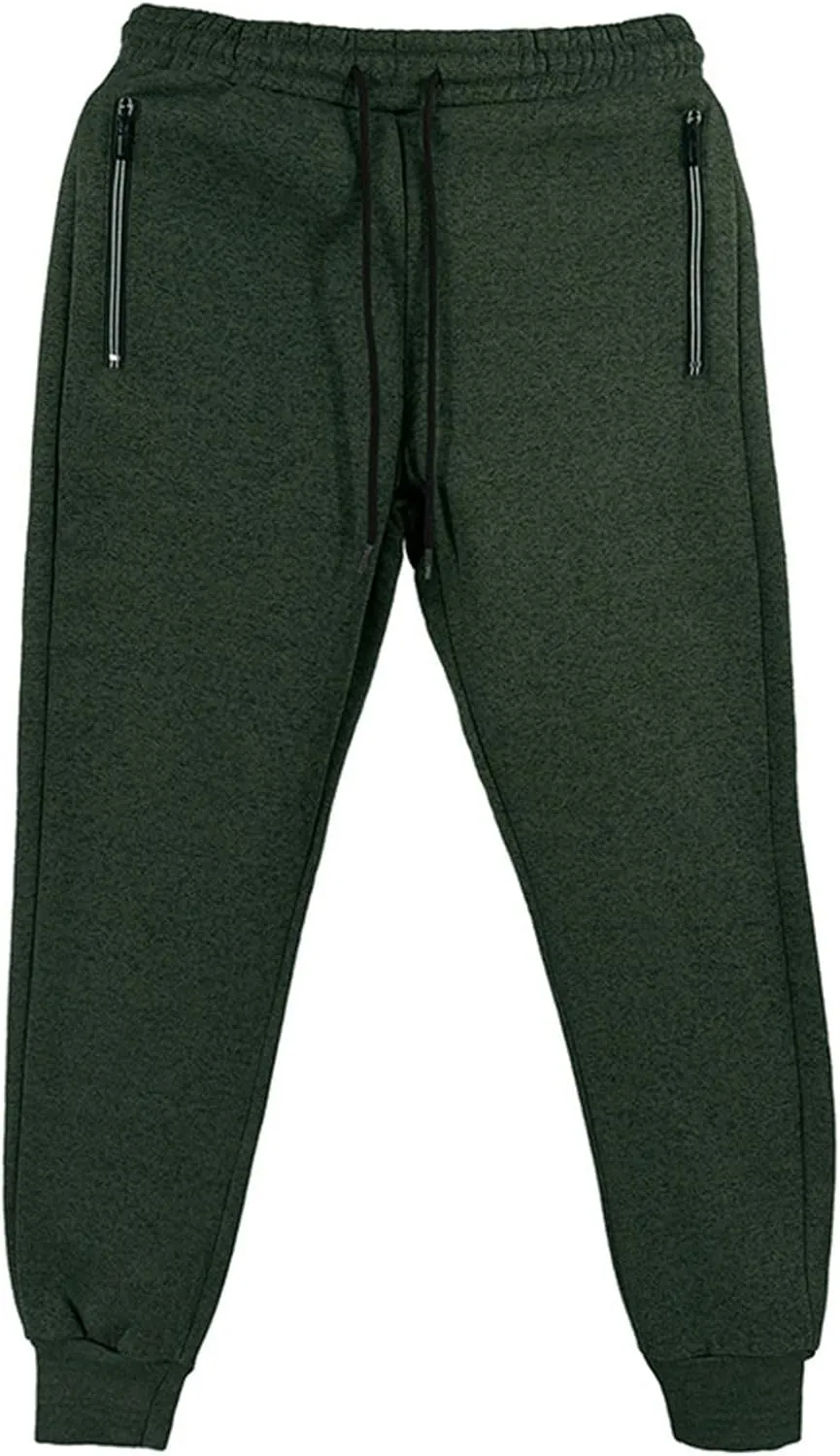 Xiaojmake Mens Marled Fleece Sweatpant Elastic Waist Drawstring Sweatpant Slim Fit Workout Training Gym Jogger Athletic Pant