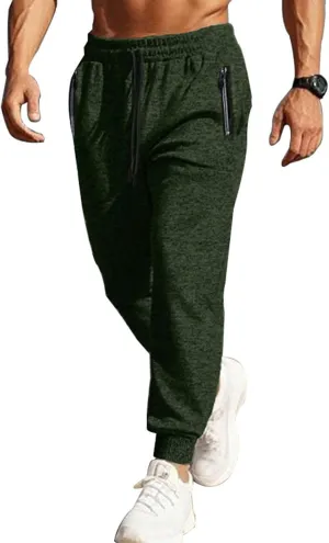 Xiaojmake Mens Marled Fleece Sweatpant Elastic Waist Drawstring Sweatpant Slim Fit Workout Training Gym Jogger Athletic Pant