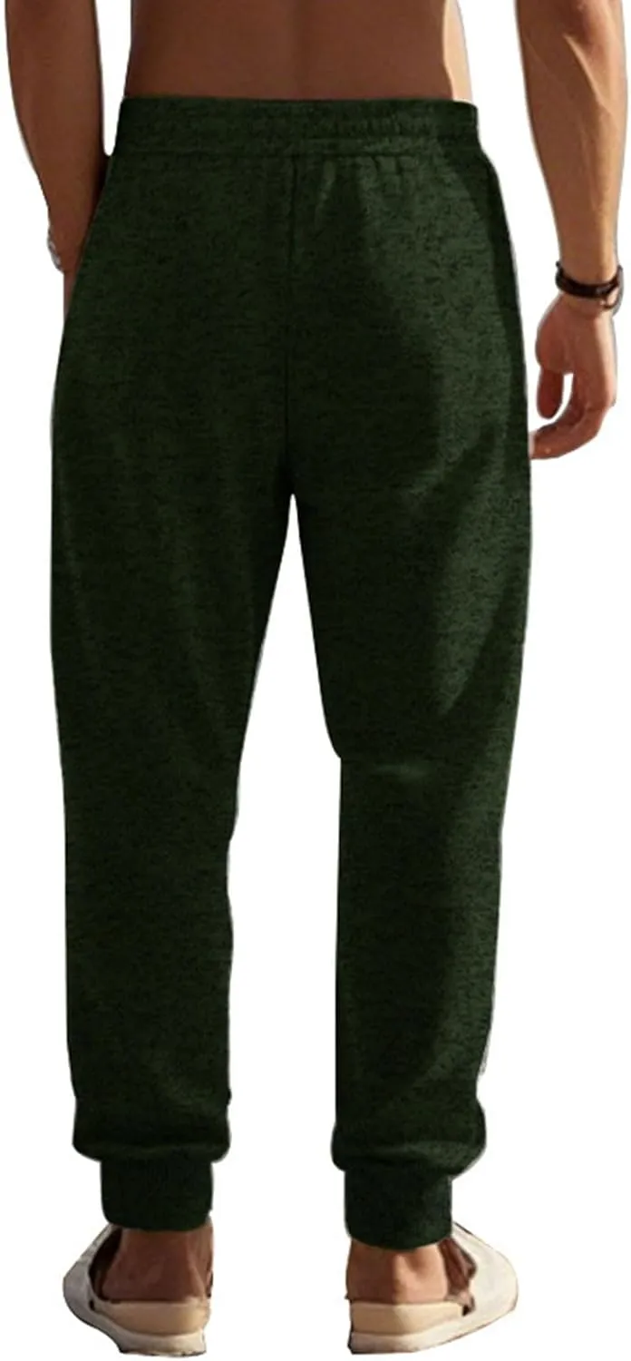 Xiaojmake Mens Marled Fleece Sweatpant Elastic Waist Drawstring Sweatpant Slim Fit Workout Training Gym Jogger Athletic Pant
